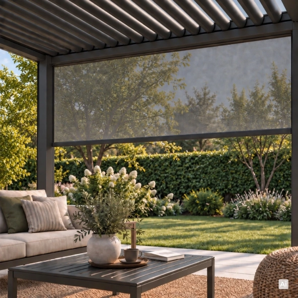 Zestaw Pergola bioklimatyczna aluminiowo-stalowa MIRADOR Element 88 - 3 x 4 m + ROLETA 4M | Antracyt